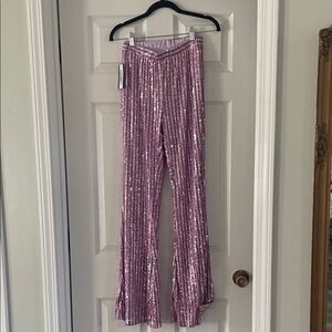 Main Strip Pink and Silver Sequin Pants